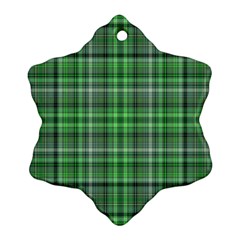 Green Plaid Ornament (snowflake) by snowwhitegirl