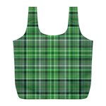 Green Plaid Full Print Recycle Bag (L) Front