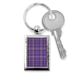 Purple  Plaid Key Chains (rectangle)  by snowwhitegirl