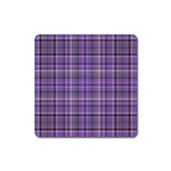 Purple  Plaid Square Magnet by snowwhitegirl