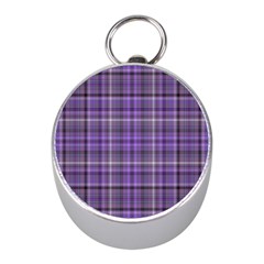 Purple  Plaid Mini Silver Compasses by snowwhitegirl