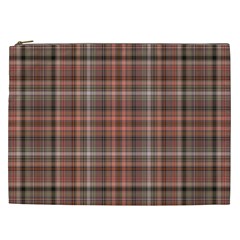 Peach  Plaid Cosmetic Bag (xxl) by snowwhitegirl