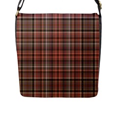 Peach  Plaid Flap Closure Messenger Bag (l) by snowwhitegirl