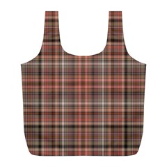 Peach  Plaid Full Print Recycle Bag (l) by snowwhitegirl