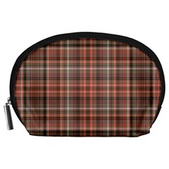 Peach  Plaid Accessory Pouch (large) by snowwhitegirl