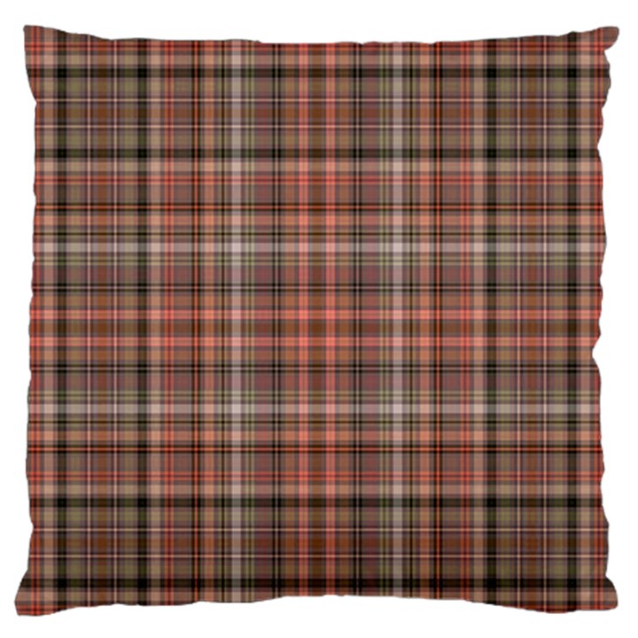 Peach  Plaid Standard Flano Cushion Case (Two Sides)