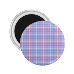 Pink Blue Plaid 2 25  Magnets by snowwhitegirl