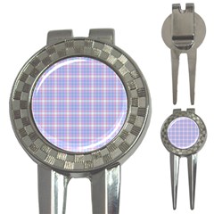 Pink Blue Plaid 3-in-1 Golf Divots