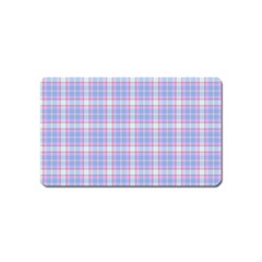 Pink Blue Plaid Magnet (Name Card)