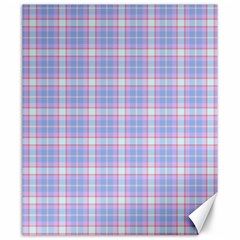 Pink Blue Plaid Canvas 20  X 24   by snowwhitegirl