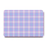 Pink Blue Plaid Small Doormat  24 x16  Door Mat