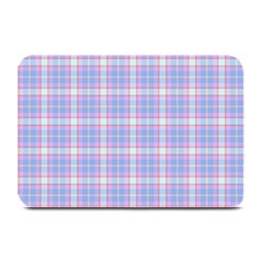 Pink Blue Plaid Plate Mats