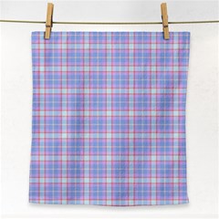 Pink Blue Plaid Face Towel