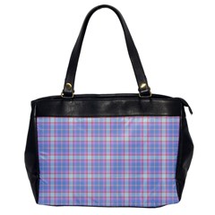 Pink Blue Plaid Oversize Office Handbag by snowwhitegirl