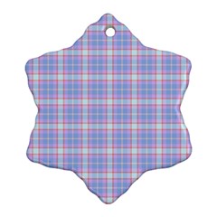 Pink Blue Plaid Ornament (Snowflake)