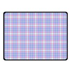 Pink Blue Plaid Double Sided Fleece Blanket (Small)  45 x34  Blanket Back