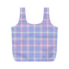 Pink Blue Plaid Full Print Recycle Bag (m) by snowwhitegirl