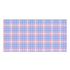 Pink Blue Plaid Satin Shawl by snowwhitegirl