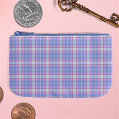 Pink Blue Plaid Large Coin Purse by snowwhitegirl