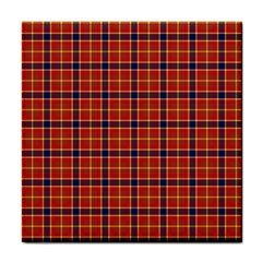 Red Yellow Plaid Tile Coasters