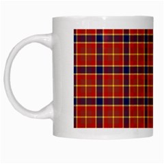 Red Yellow Plaid White Mugs