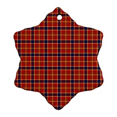 Red Yellow Plaid Ornament (snowflake) by snowwhitegirl