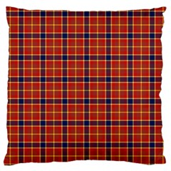 Red Yellow Plaid Large Cushion Case (one Side) by snowwhitegirl