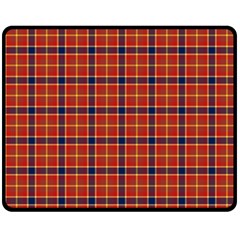 Red Yellow Plaid Double Sided Fleece Blanket (medium)  by snowwhitegirl