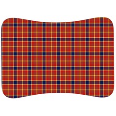 Red Yellow Plaid Velour Seat Head Rest Cushion