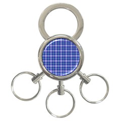 Blue Teal Plaid 3-ring Key Chains by snowwhitegirl