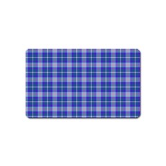 Blue Teal Plaid Magnet (name Card) by snowwhitegirl