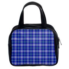 Blue Teal Plaid Classic Handbag (two Sides) by snowwhitegirl