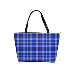 Blue Teal Plaid Classic Shoulder Handbag by snowwhitegirl