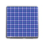 Blue Teal Plaid Memory Card Reader (Square 5 Slot) Front