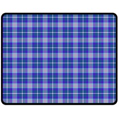 Blue Teal Plaid Fleece Blanket (medium)  by snowwhitegirl