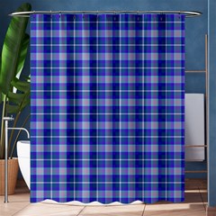 Blue Teal Plaid Shower Curtain 60  X 72  (medium)  by snowwhitegirl