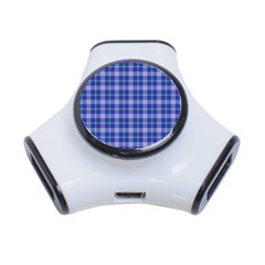 Blue Teal Plaid 3-port Usb Hub by snowwhitegirl