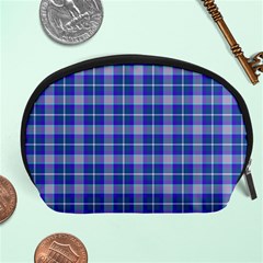 Blue Teal Plaid Accessory Pouch (large) by snowwhitegirl