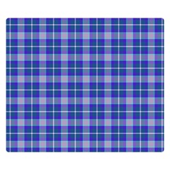 Blue Teal Plaid Double Sided Flano Blanket (small)  by snowwhitegirl