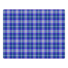 Blue Teal Plaid Double Sided Flano Blanket (large)  by snowwhitegirl