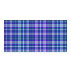 Blue Teal Plaid Satin Wrap