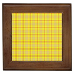 Yellow Sun Plaid Framed Tiles by snowwhitegirl