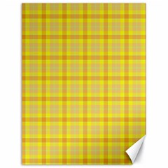 Yellow Sun Plaid Canvas 18  X 24   by snowwhitegirl