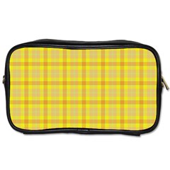 Yellow Sun Plaid Toiletries Bag (one Side) by snowwhitegirl