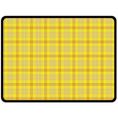 Yellow Sun Plaid Double Sided Fleece Blanket (large) 