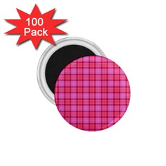 Valentine Pink Red Plaid 1 75  Magnets (100 Pack)  by snowwhitegirl