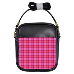 Valentine Pink Red Plaid Girls Sling Bag by snowwhitegirl