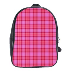 Valentine Pink Red Plaid School Bag (xl) by snowwhitegirl