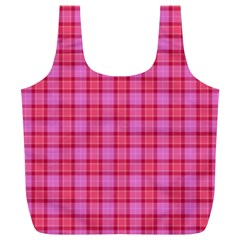 Valentine Pink Red Plaid Full Print Recycle Bag (xl) by snowwhitegirl