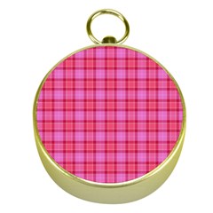 Valentine Pink Red Plaid Gold Compasses by snowwhitegirl